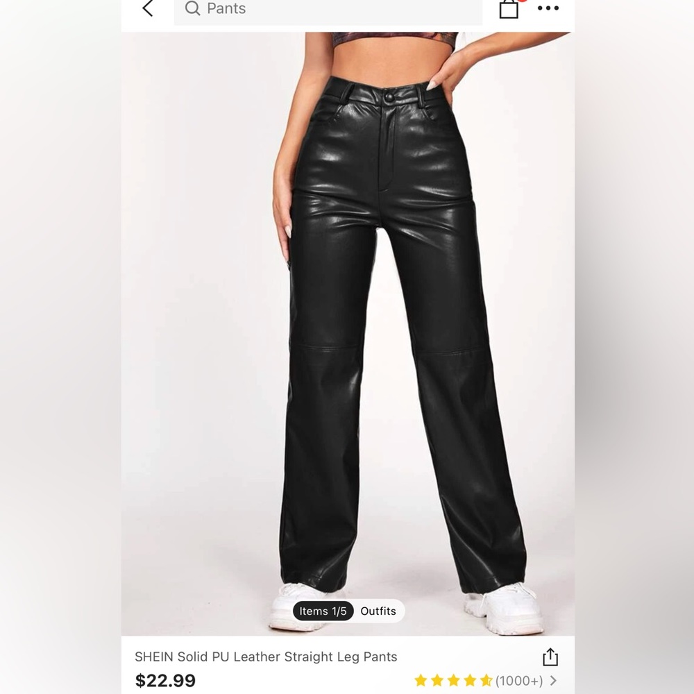 NEW! Black PU leather pants